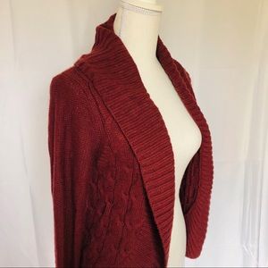 Maroon Burgundy Cardigan Sweater Knit